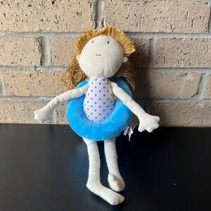 Maison Chic Kid's Girl Soft Doll w/ Swim Ring Plush Stuffed Toy 15", Rare